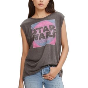 Junk Food Star Wars Logo Boxy Hi Lo Sleeveless Top